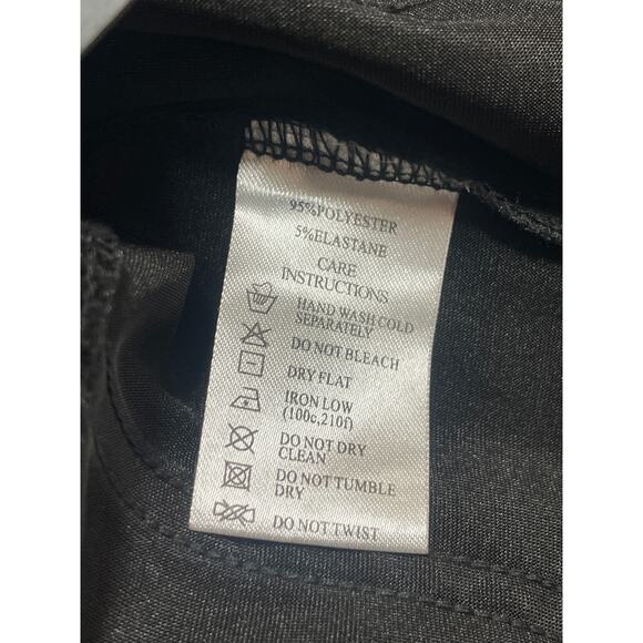 NEW Motel Black Silk Satin Halter Plunging V Neck Open Back Blouse Crop Top M - Picture 4 of 4